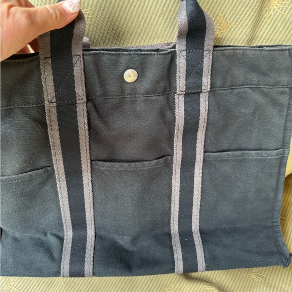 Hermes Black Canvas Tote - Picture 7 of 8